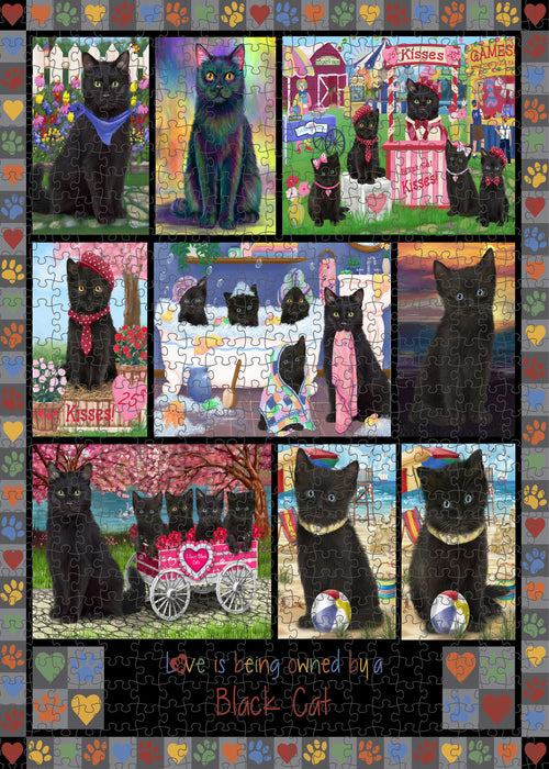 Love is Being Owned Black Cat Grey Puzzle with Photo Tin PUZL98280