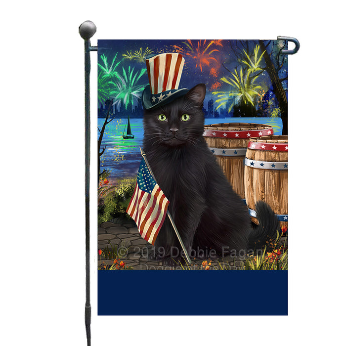 Personalized 4th of July Firework Black Cat Custom Garden Flags GFLG-DOTD-A57794