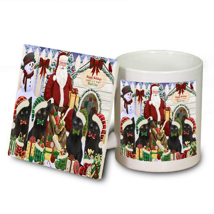 Christmas Dog House Black Cats Mug and Coaster Set MUC52590