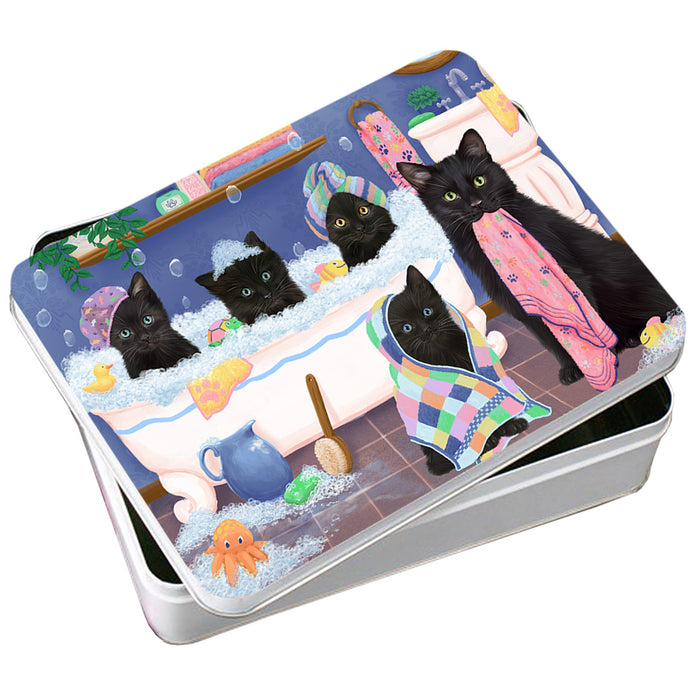 Rub A Dub Dogs In A Tub Black Cats Photo Storage Tin PITN56710