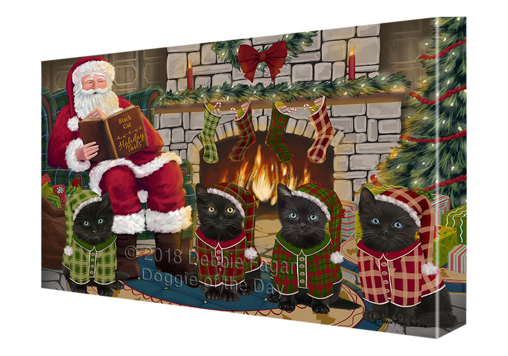 Christmas Cozy Holiday Tails Black Cats Canvas Print Wall Art Décor CVS115856