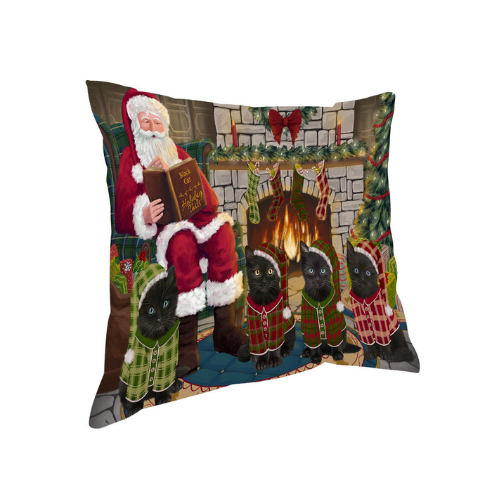 Christmas Cozy Holiday Tails Black Cats Pillow PIL69340