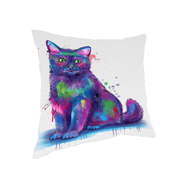 Watercolor Black Cat Pillow PIL83740