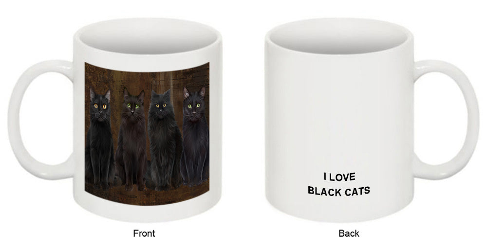 Rustic 4 Black Cats Coffee Mug MUG49754