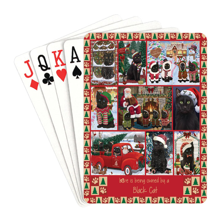 Love is Being Owned Christmas Black Cats Playing Card Decks