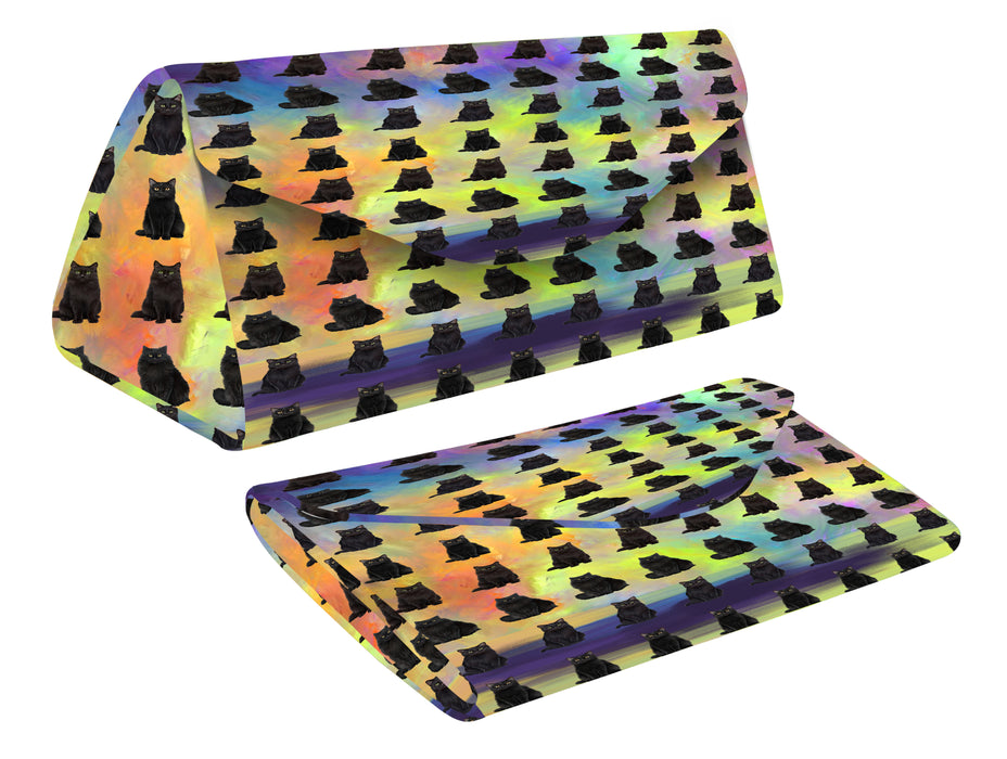 Paradise Wave Black Cats Foldable Glasses Case