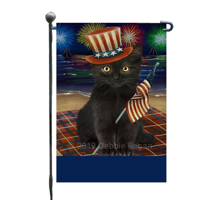Personalized 4th of July Firework Black Cat Custom Garden Flags GFLG-DOTD-A57796