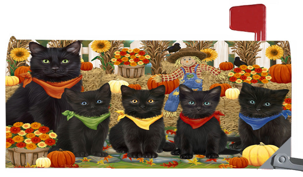 Magnetic Mailbox Cover Harvest Time Festival Day Black Cats MBC48020