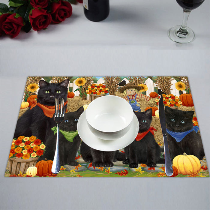 Fall Festive Harvest Time Gathering Black Cats Placemat