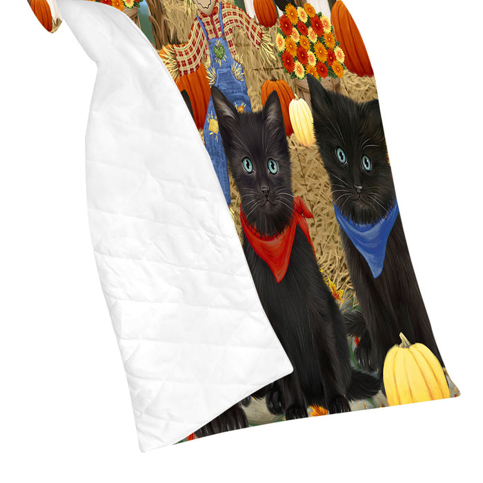 Fall Festive Harvest Time Gathering Black Cats Quilt