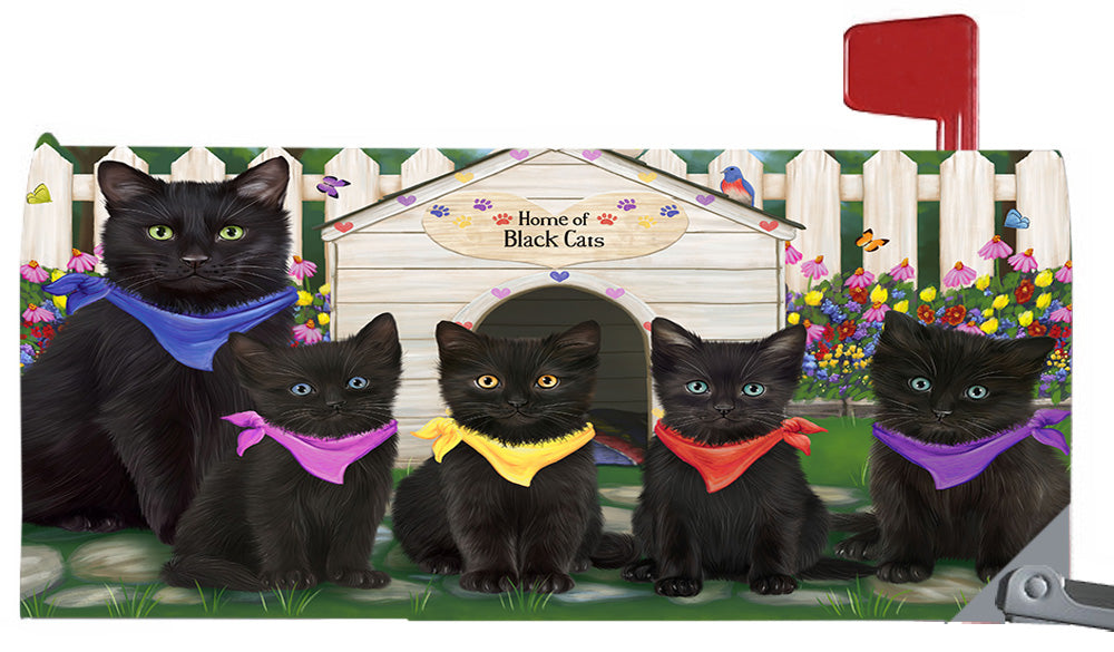 Spring Dog House Black Cats Magnetic Mailbox Cover MBC48622
