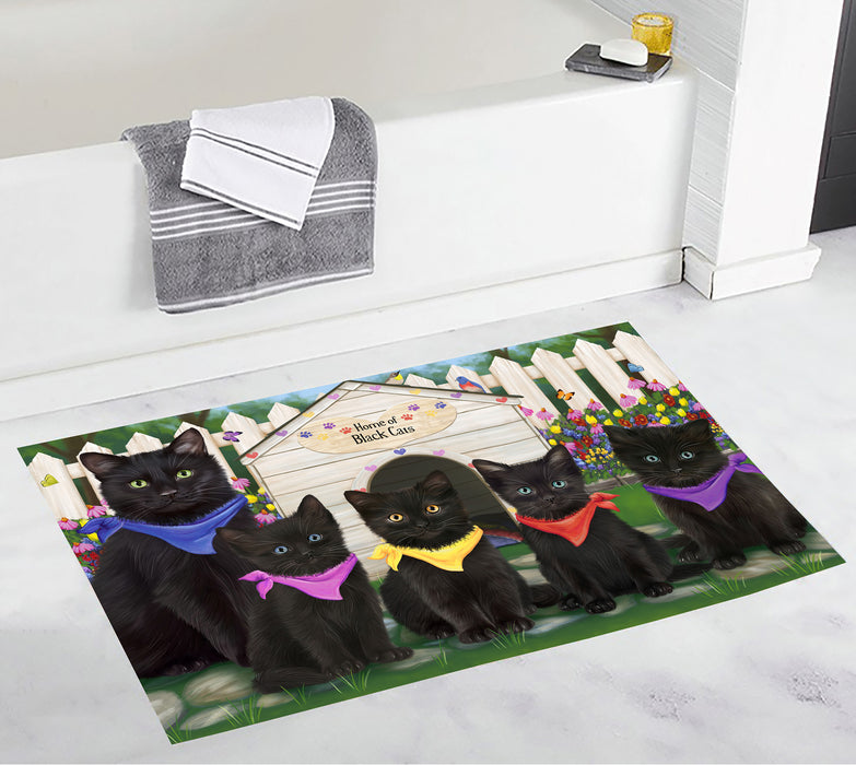 Spring Dog House Black Cats Bath Mat