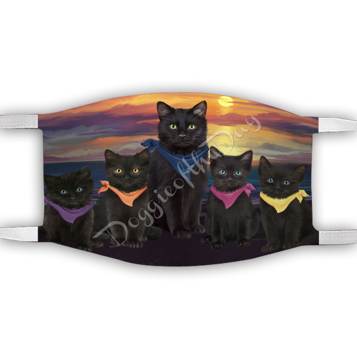 Family Sunset Black Cats Face Mask FM49179