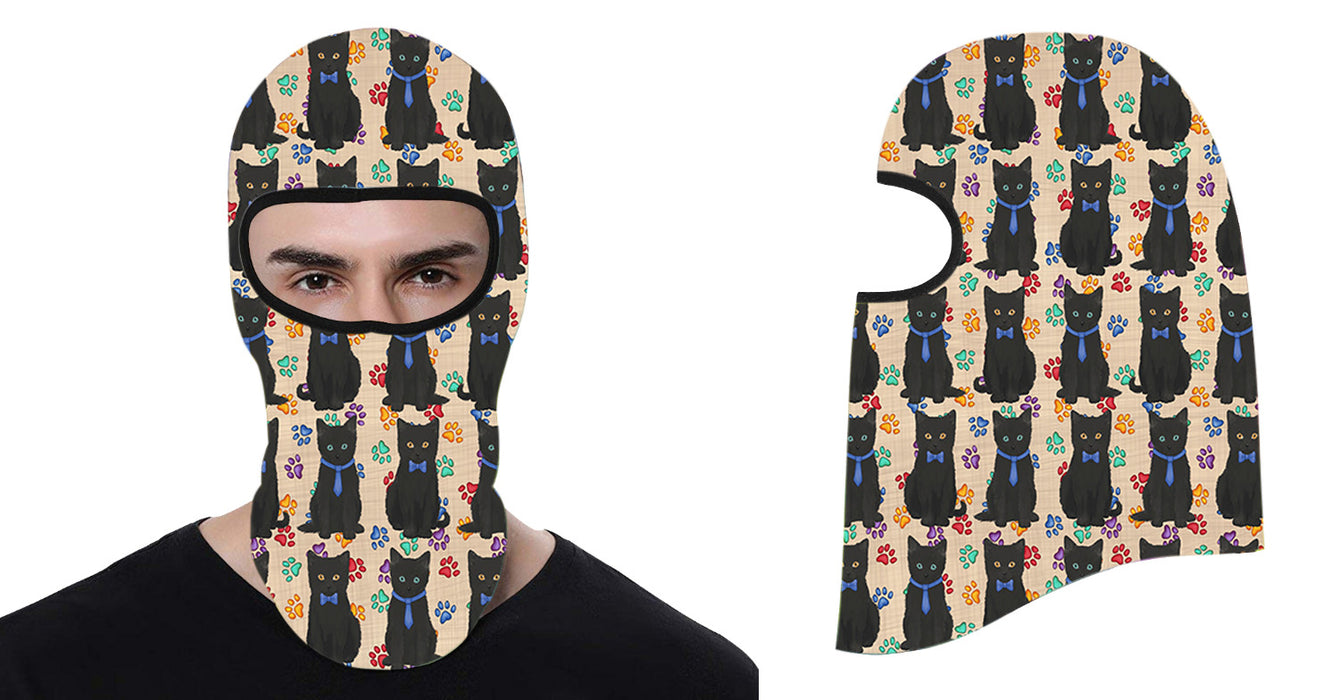 Rainbow Paw Print Black Cats All Over Print Balaclava Ski Mask SM48113