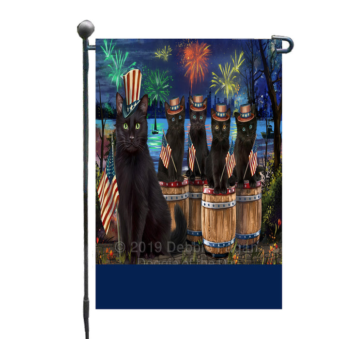 Personalized 4th of July Firework Black Cats Custom Garden Flags GFLG-DOTD-A57797
