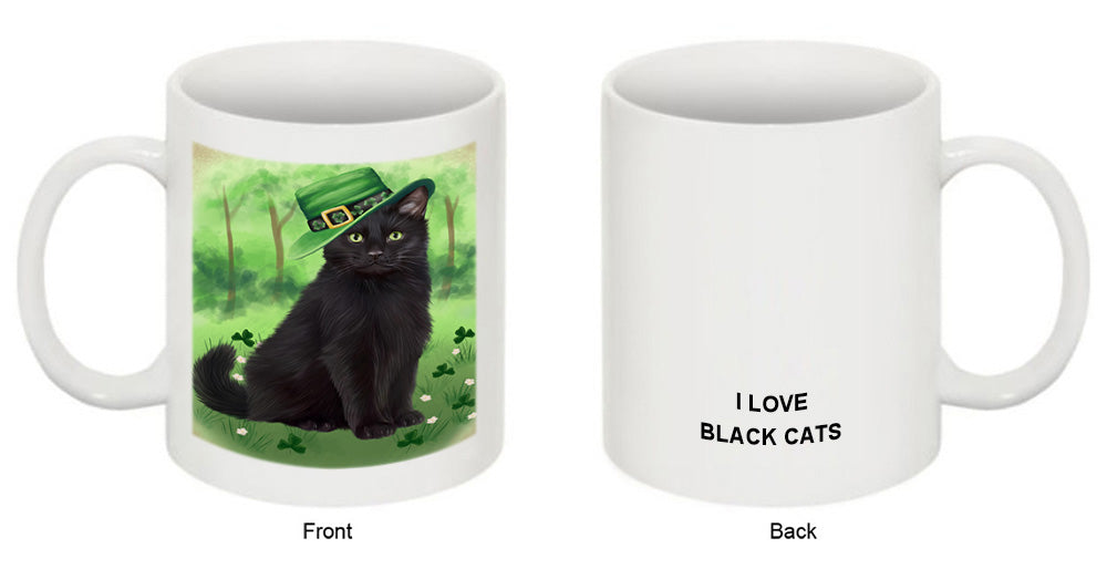 St. Patricks Day Irish Portrait Black Cat Coffee Mug MUG52383