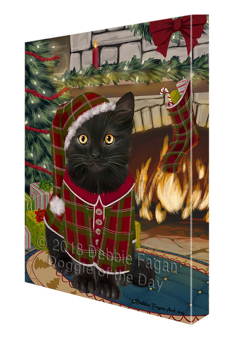 The Stocking was Hung Black Cat Canvas Print Wall Art Décor CVS116909