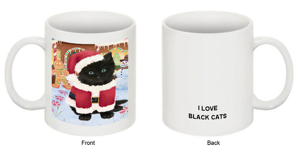 Christmas Gingerbread House Candyfest Black Cat Coffee Mug MUG51589