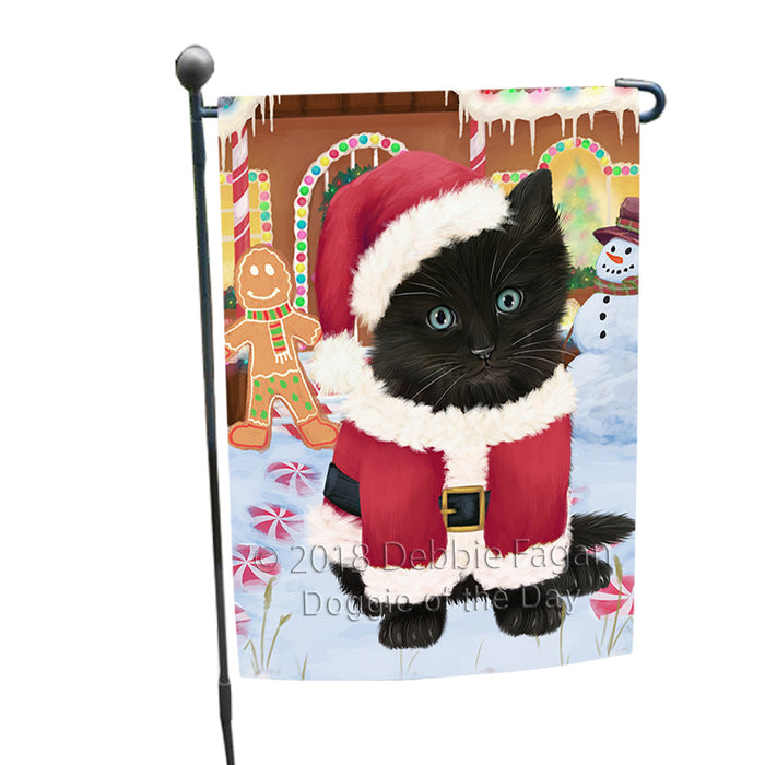 Christmas Gingerbread House Candyfest Black Cat Garden Flag GFLG56739