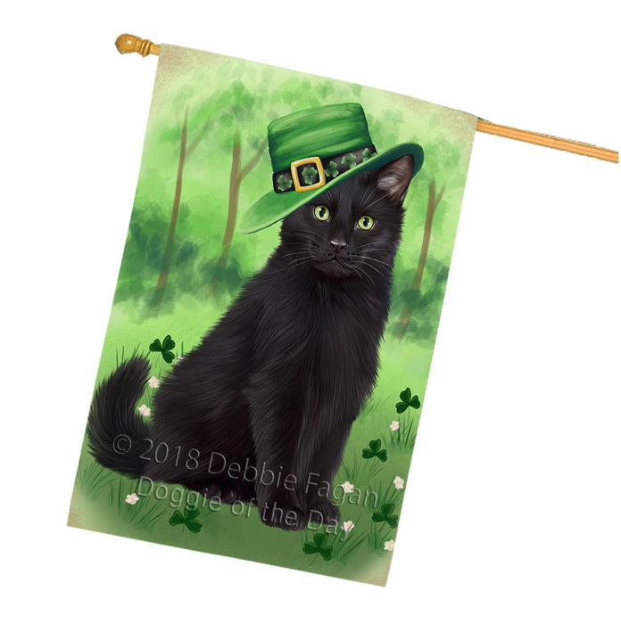 St. Patricks Day Irish Portrait Black Cat House Flag FLG65009