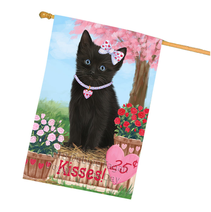 Rosie 25 Cent Kisses Black Cat House Flag FLG56616
