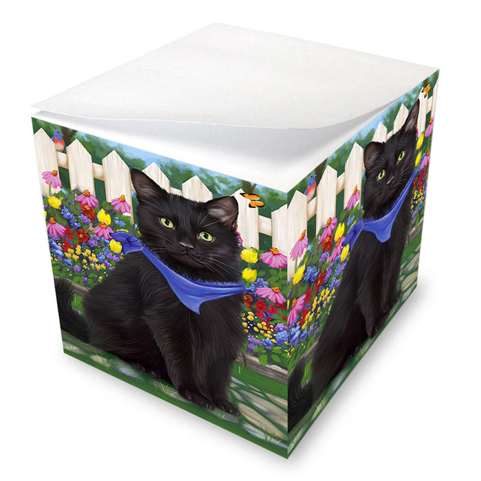 Spring Floral Black Cat Note Cube NOC52187