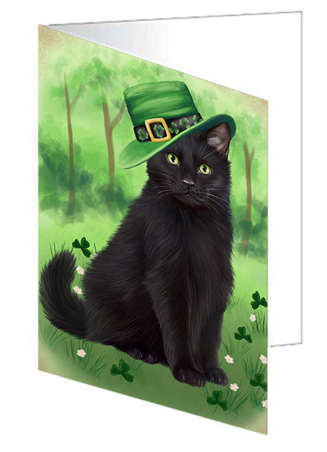 St. Patricks Day Irish Portrait Black Cat Handmade Artwork Assorted Pets Greeting Cards and Note Cards with Envelopes for All Occasions and Holiday Seasons GCD76469