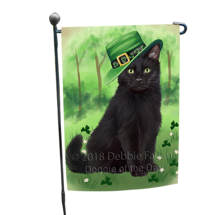 St. Patricks Day Irish Portrait Black Cat Garden Flag GFLG64953
