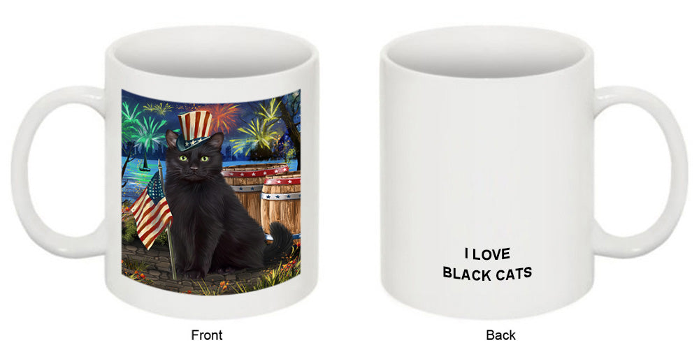 4th of July Independence Day Firework Black Cat Coffee Mug MUG49435