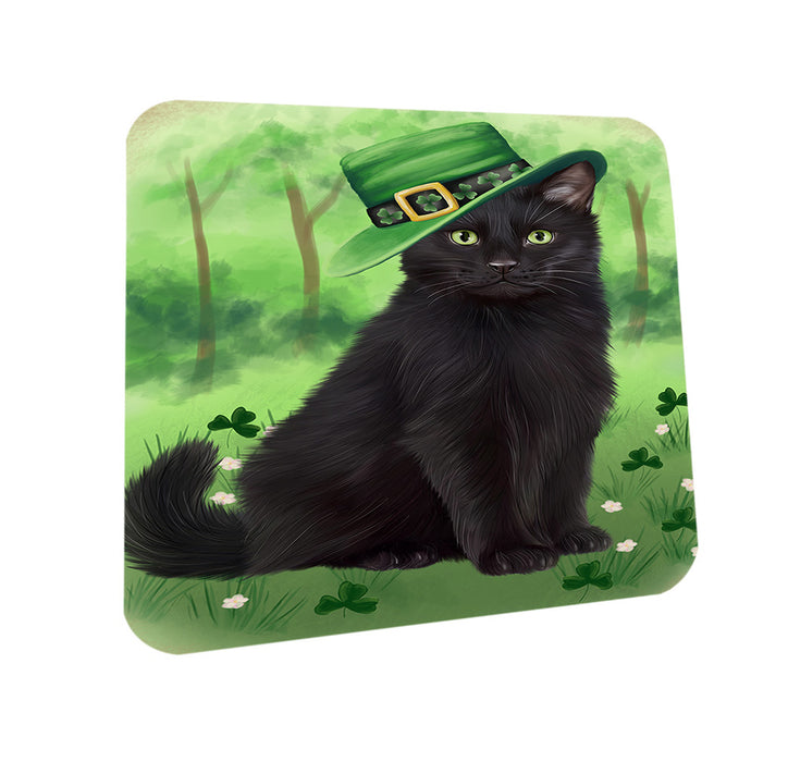 St. Patricks Day Irish Portrait Black Cat Coasters Set of 4 CST56943