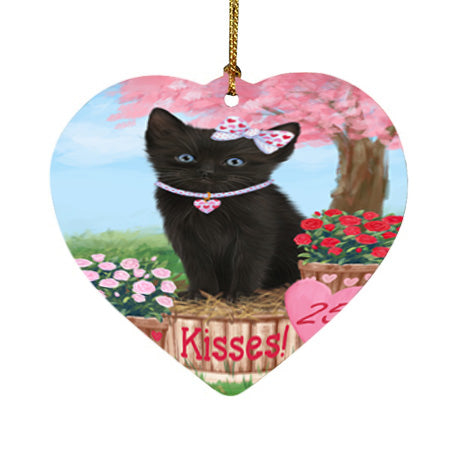 Rosie 25 Cent Kisses Black Cat Heart Christmas Ornament HPOR56288