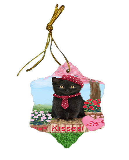 Rosie 25 Cent Kisses Black Cat Star Porcelain Ornament SPOR56289