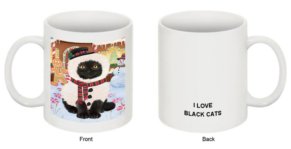 Christmas Gingerbread House Candyfest Black Cat Coffee Mug MUG51590