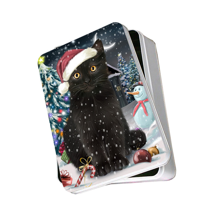 Have a Holly Jolly Black Cat Christmas Photo Storage Tin PITN51637