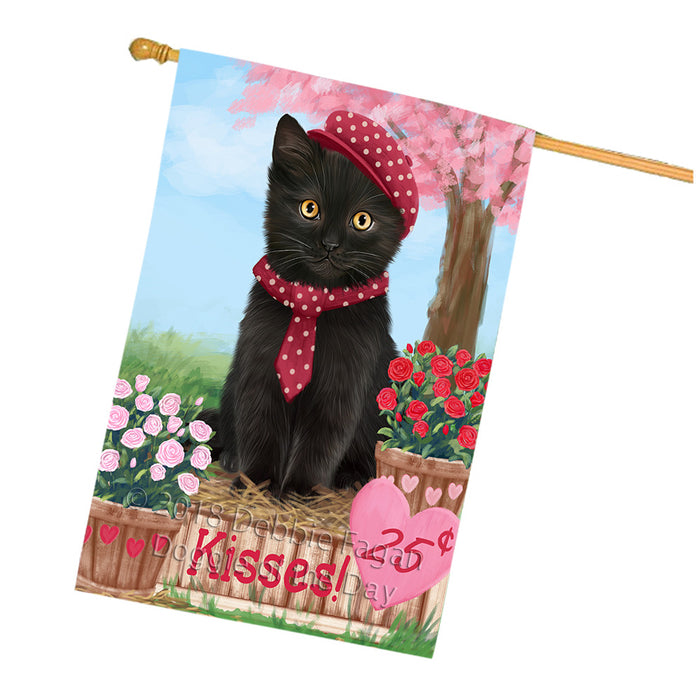 Rosie 25 Cent Kisses Black Cat House Flag FLG56617