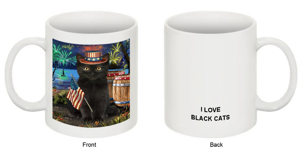 4th of July Independence Day Firework Black Cat Coffee Mug MUG49436