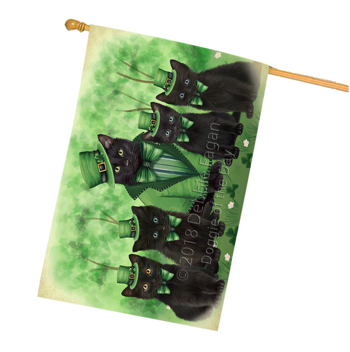 St. Patricks Day Irish Portrait Black Cats House Flag FLG65010