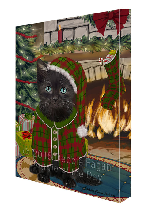 The Stocking was Hung Black Cat Canvas Print Wall Art Décor CVS116918