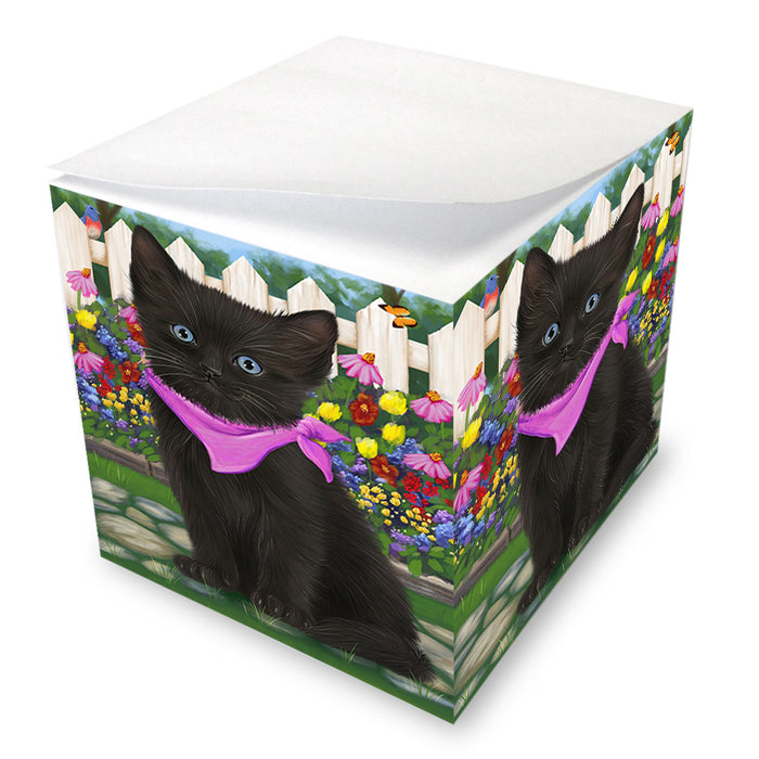 Spring Floral Black Cat Note Cube NOC52188