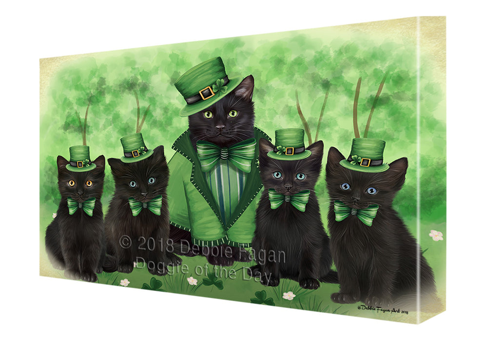 St. Patricks Day Irish Portrait Black Cats Canvas Print Wall Art Décor CVS135314