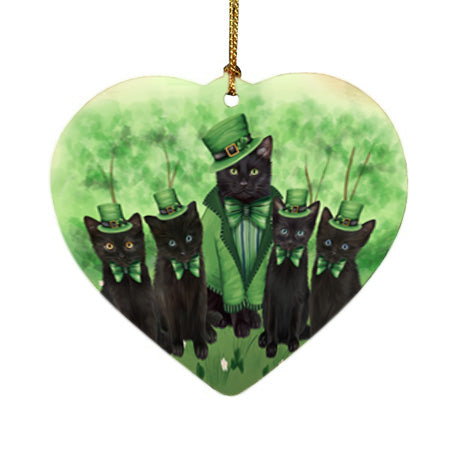 St. Patricks Day Irish Portrait Black Cats Heart Christmas Ornament HPOR57926