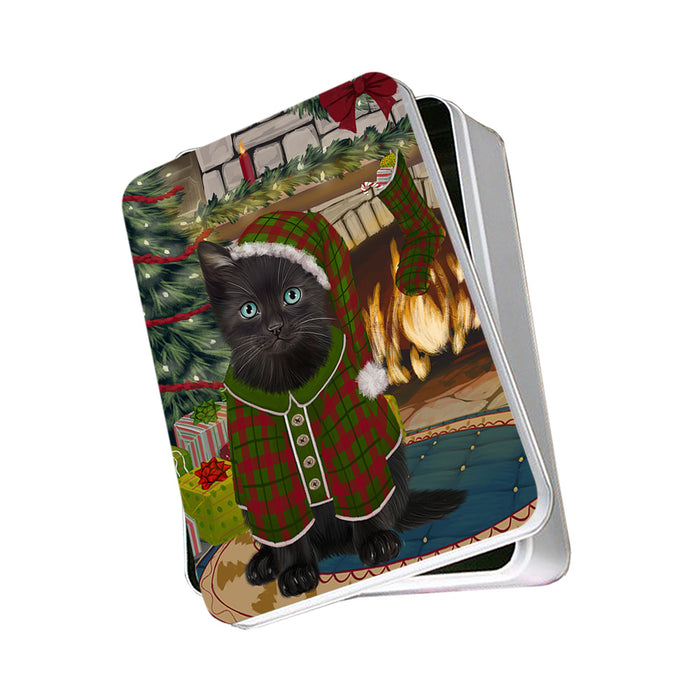 The Stocking was Hung Black Cat Photo Storage Tin PITN55164