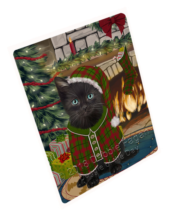 The Stocking was Hung Black Cat Magnet MAG70800 (Small 5.5" x 4.25")