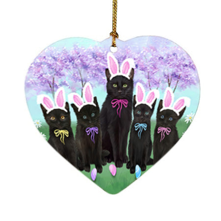 Easter Holiday Black Cats Heart Christmas Ornament HPOR57283