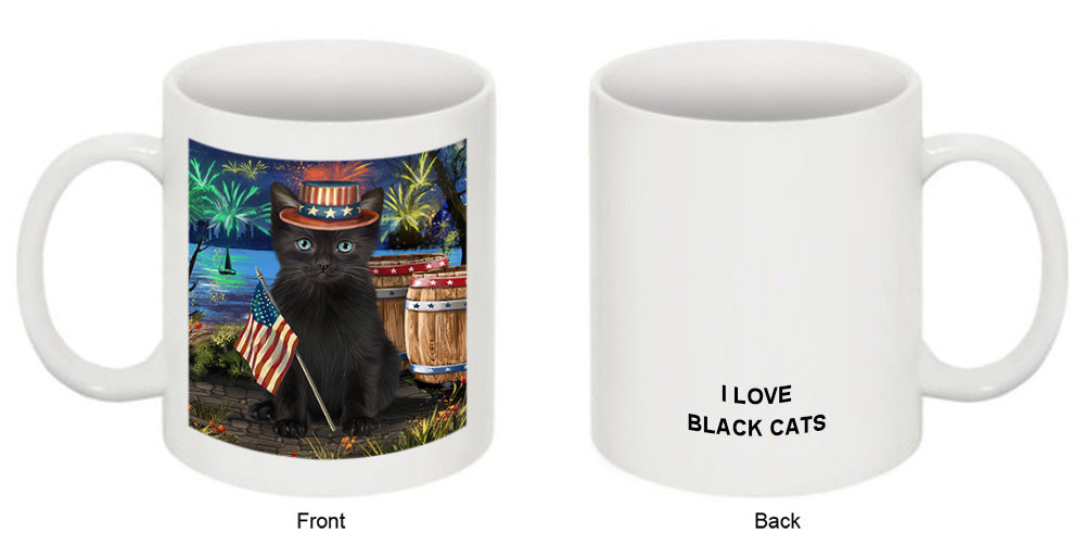 4th of July Independence Day Firework Black Cat Coffee Mug MUG49437