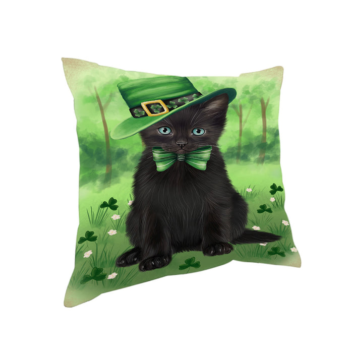 St. Patricks Day Irish Portrait Black Cat Pillow PIL86060