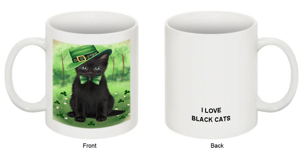 St. Patricks Day Irish Portrait Black Cat Coffee Mug MUG52385