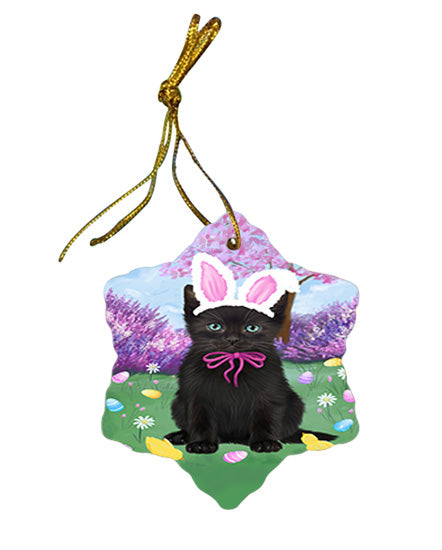Easter Holiday Black Cat Star Porcelain Ornament SPOR57284