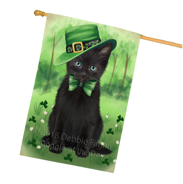 St. Patricks Day Irish Portrait Black Cat House Flag FLG65011