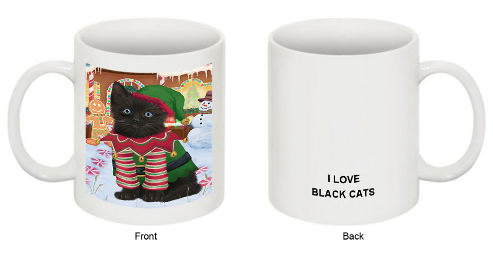 Christmas Gingerbread House Candyfest Black Cat Coffee Mug MUG51591